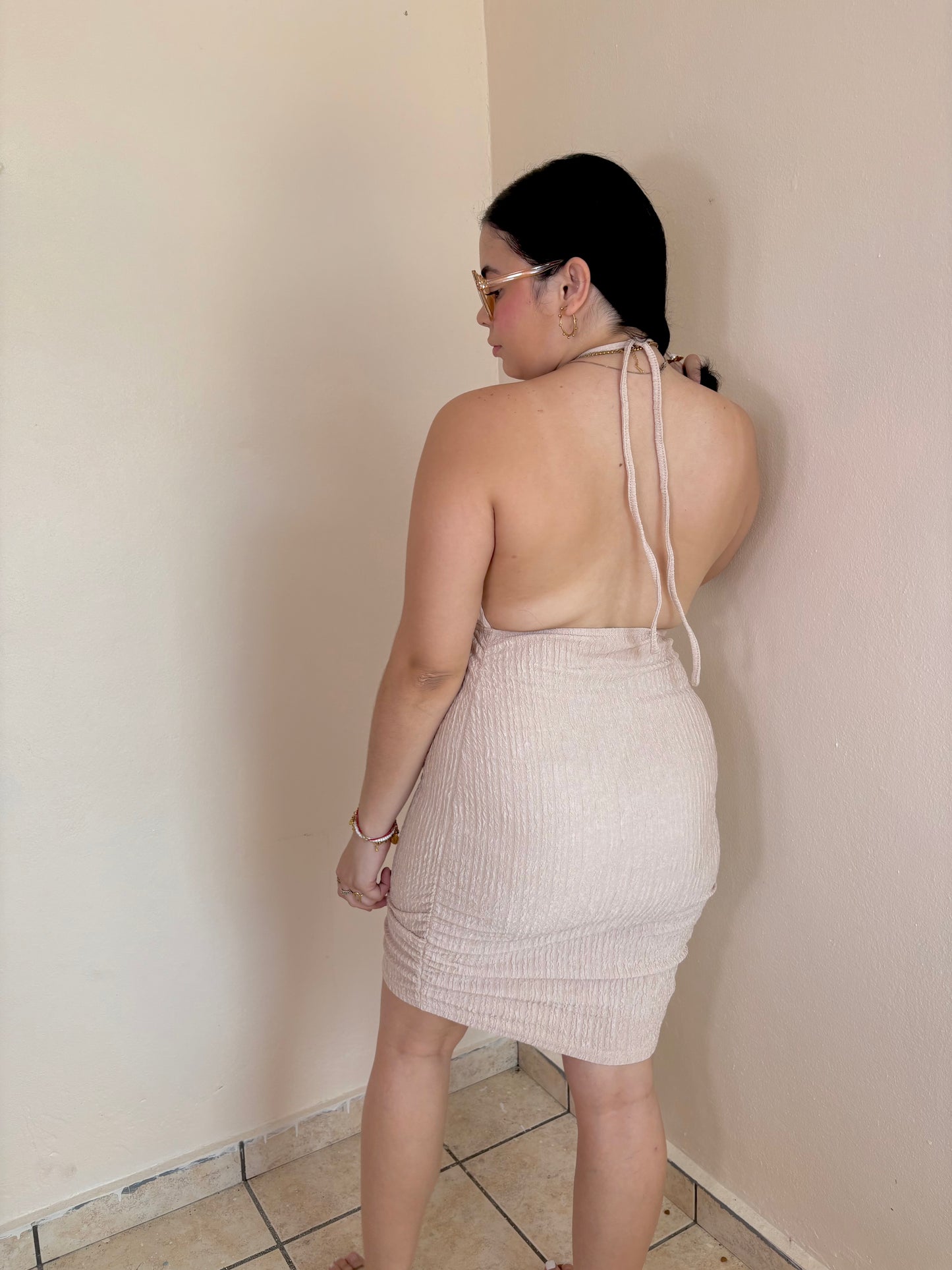 Beige Mini Dress