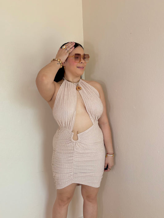 Beige Mini Dress